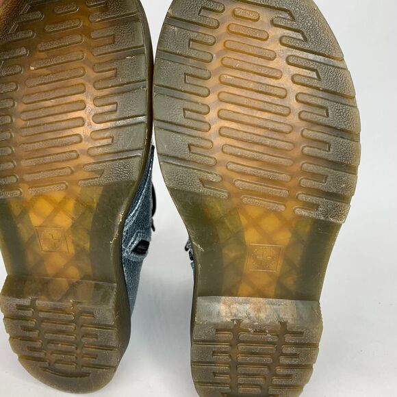 Dr Martens 1460 Boots Juniors 4 Blue Silver Glitter Combat - Picture 7 of 9